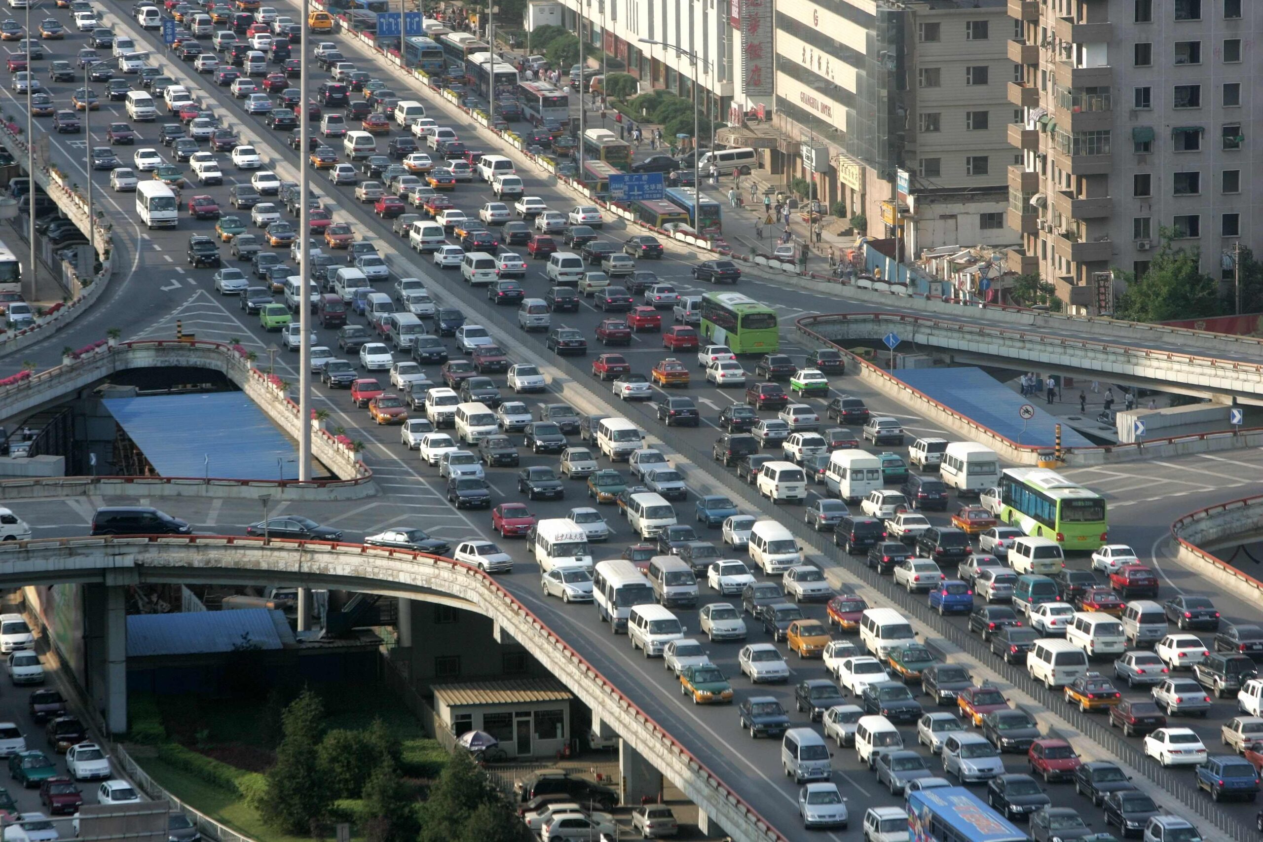 a-traffic-jam-is-seen-during-the-rush-hour-in-beijing